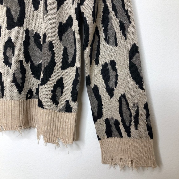 Distressed Leopard Print Sweater - Picture 3 of 6